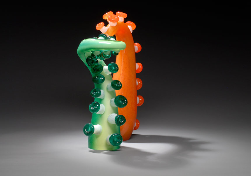 glassoctopus blown and hot sculpted glass tentacle
